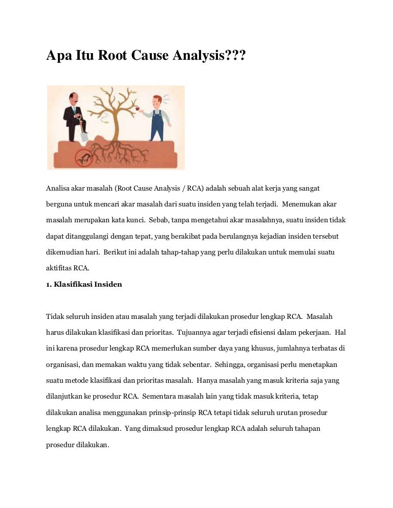 Apa itu root cause analysis