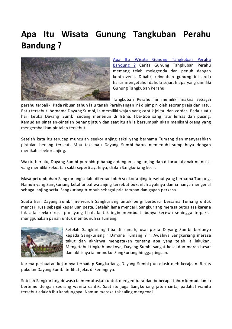Apa itu wisata gunung tangkuban perahu bandung