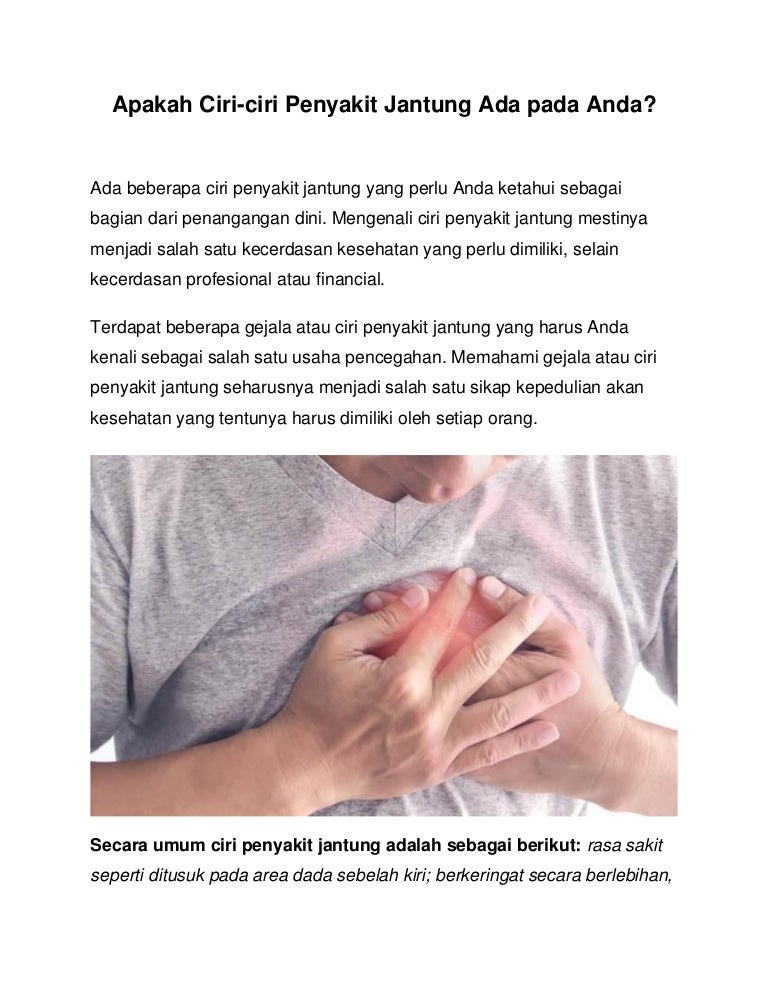 Apakah Ciri-ciri Penyakit Jantung Ada pada Anda?