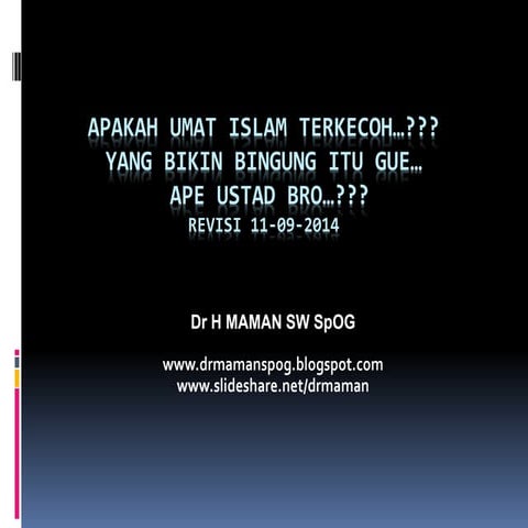 Apakah umat islam terkecoh