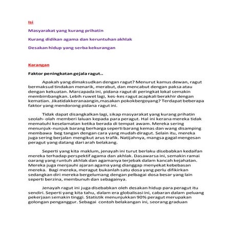 Faktor Peningkatan Gejala Ragut | DOCX