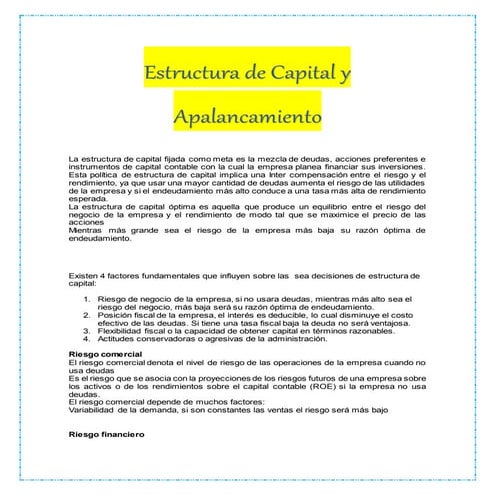 Análisis de Apalancamiento en las Empresas | PDF