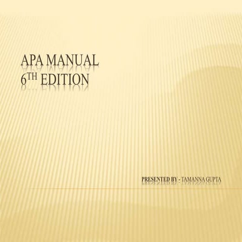 APA  manual PPT Chapter - 1