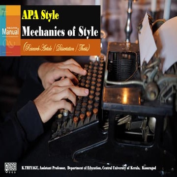 APA Mechanics of Style - (7th Edition APA Manual)