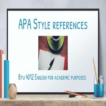 APA Referencing, English for Academic Purposes | PPTX