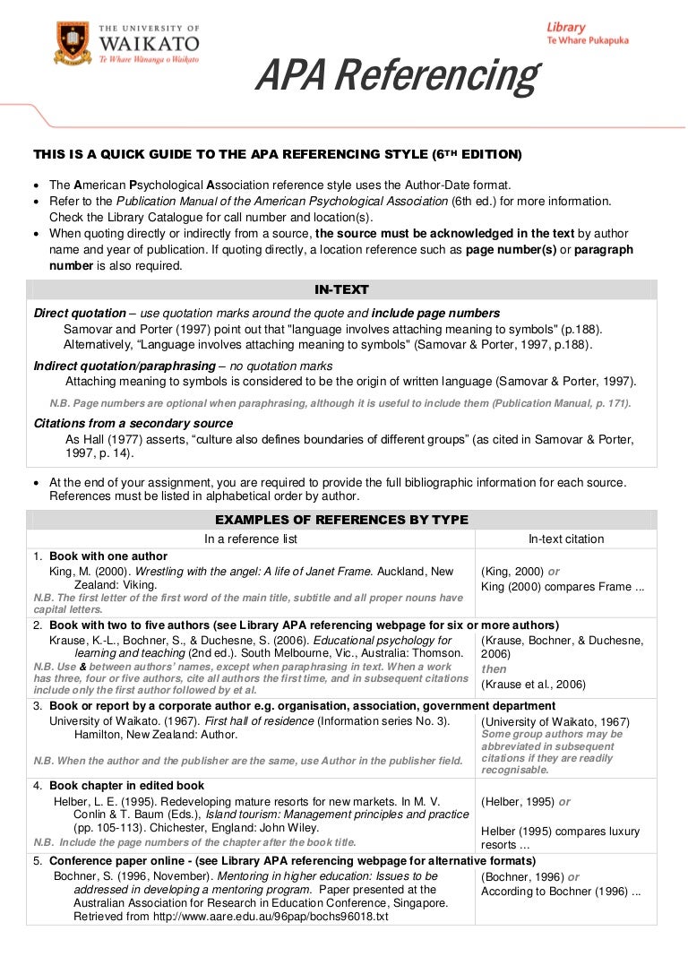 apa paper example 6th edition