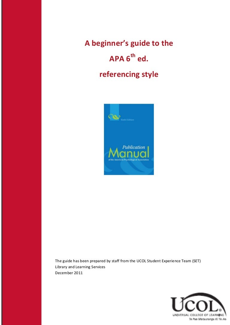 apa referencing style 6th edition apa style powerpoint