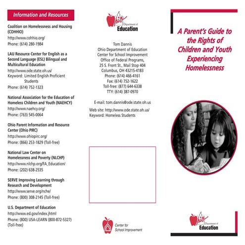 A Parent's Guide to the Rights of Children and Youth Experiencing Homelessness