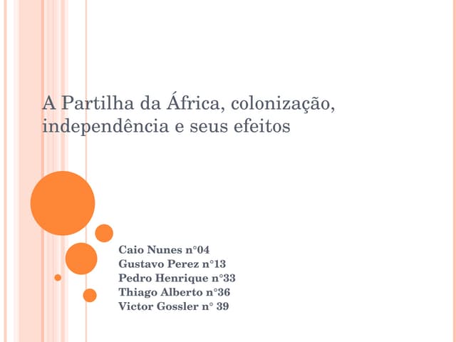 A partilha da africa trabalho geo