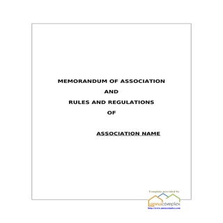 Apartment Association Byelaws Template