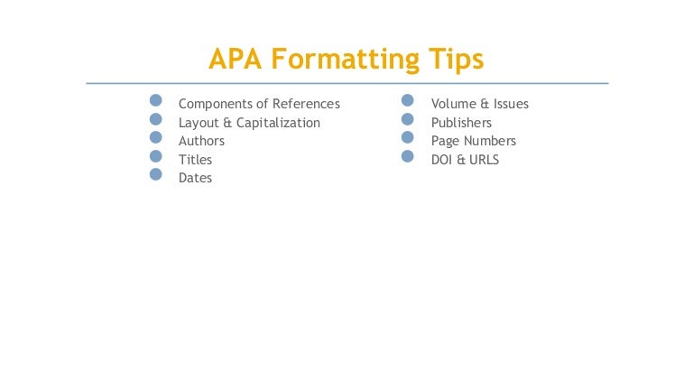 Apa Citation Formatting