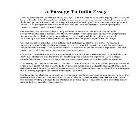 A Passage To India Essay.pdf