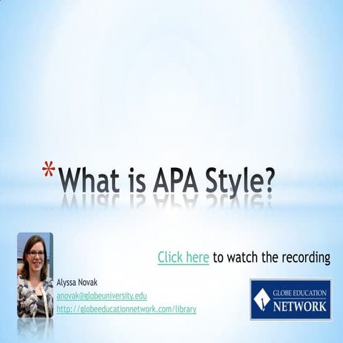 APA style | PPTX