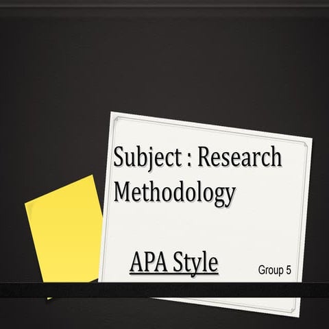 Apa style