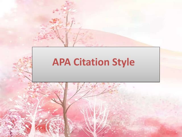 APA style