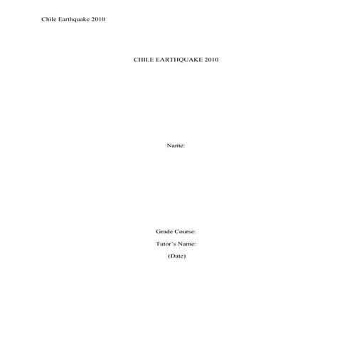 Apa style course work   chile earthquake 2010