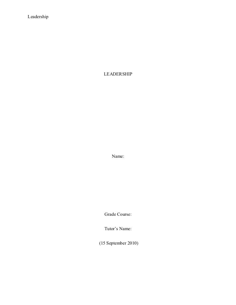 Dissertation leadership style