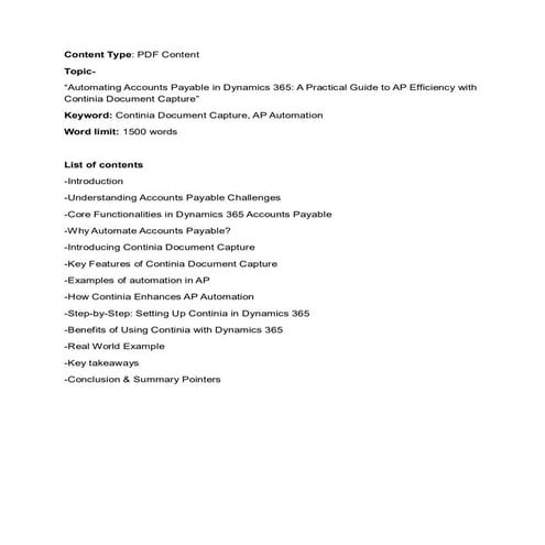 Automating Accounts Payable in Dynamics 365