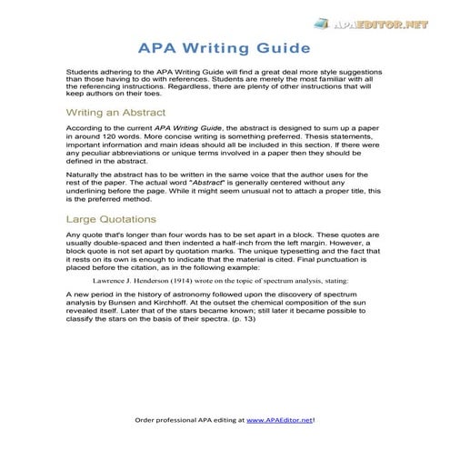 Apa writing guide