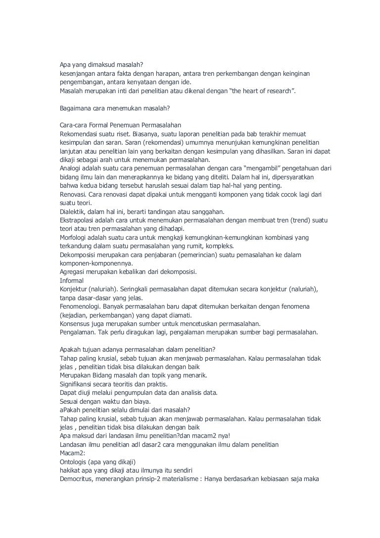 Apa yang dimaksud masalah