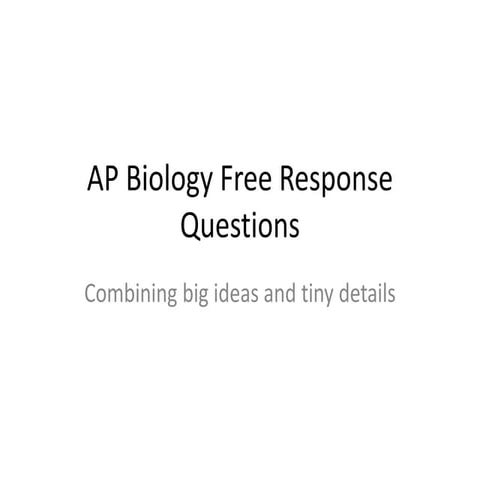 Ap bio free response help