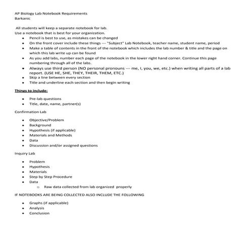 Ap biology lab notebook