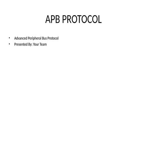 AMBA 3 APB Protocol | PPTX