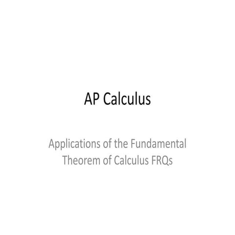 Ap calculus ftc applications frq
