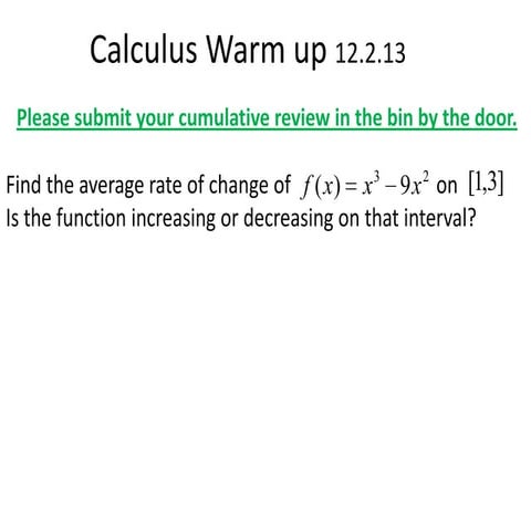 Ap calc warm up  12.2.13