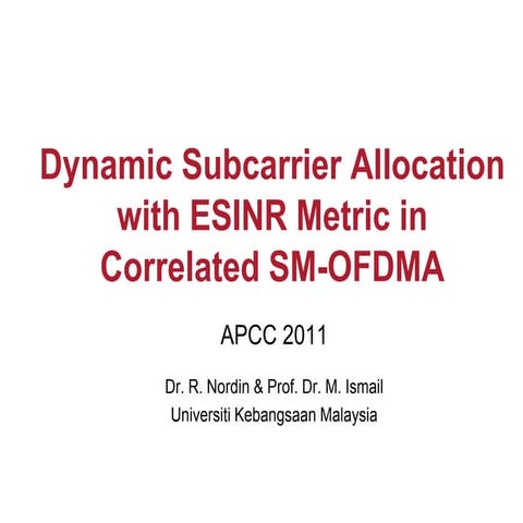 An Investigation of Self-Interference Reduction Strategy in Correlated SM-OFD...