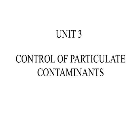 AIR POLLUTION AND CONTROL ENGINEERING UNIT 3