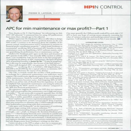 Apc for min maintenance or max profit -part 1