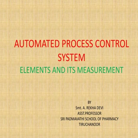 Automated process control system | PPTX