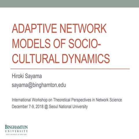 Adaptive network models of socio-cultural dynamics