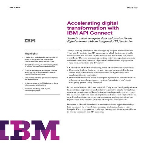 API Connect from IBM | PDF | Web Development | Internet