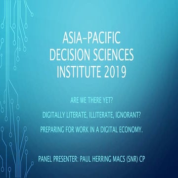 Asia-Pacific Decision Sciences Institute 2019