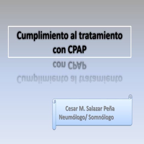 Apego al tratamiento con cpap