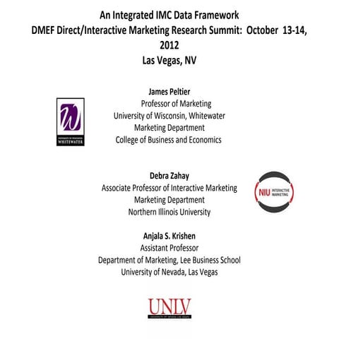 An Integrated IMC Data Framework