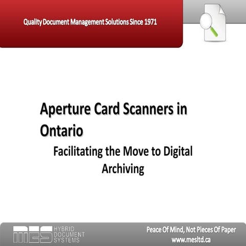 Aperture card scanners in ontario  - mes hybrid