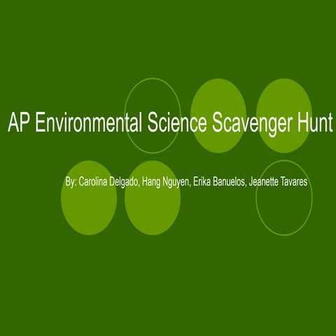 APES Scavenger Hunts PPT