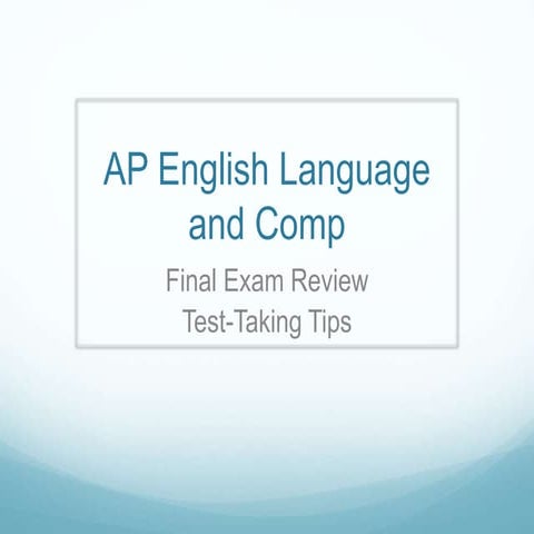 GAVS AP Language Exam Review Spring 2017 | PPT | Free Download