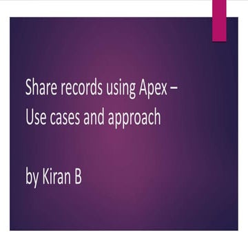 Apex managed sharing