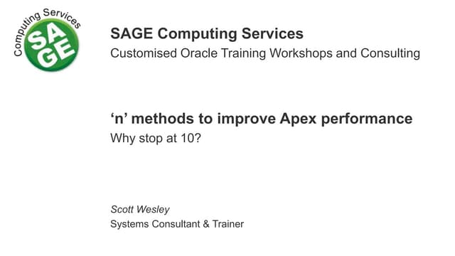 Oracle APEX Performance