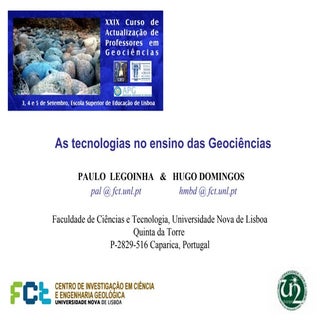 As tecnologias no ensino das Geociê...