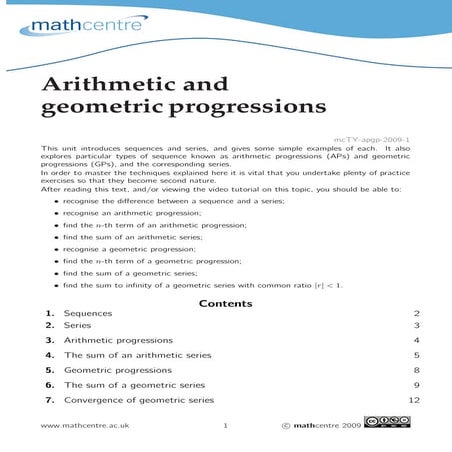 Arithmetic Progression & Geometric ProgresionP
