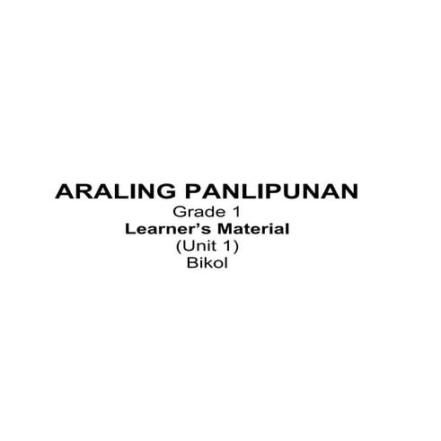 Ap gr. 1 learners material (q1&2) | PDF