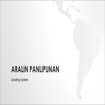 K to 12 Araling Panlipunan Grading System ppt