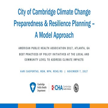 City of Cambridge Climate Change Preparedness & Resilience Planning - A ...