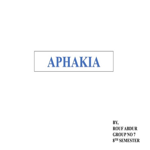 Aphakia