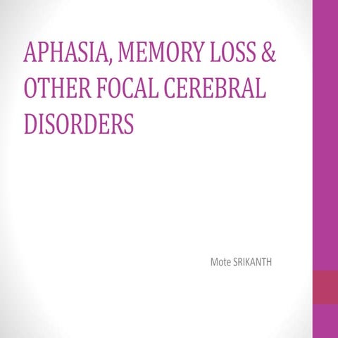 Aphasia &amp; memory loss